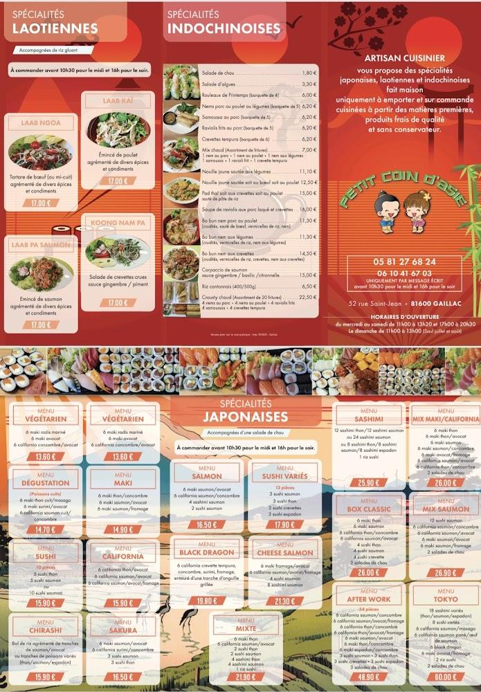 Petit coin d'asie - Menu Image 1